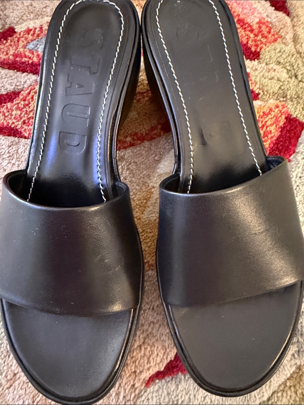 STAUD Black Leather Platform Mules - Picture 5 of 14
